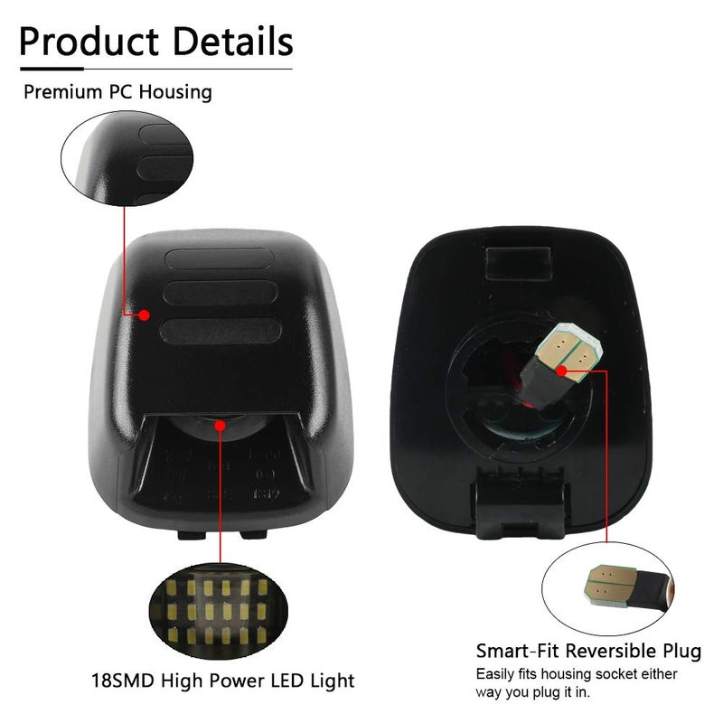Gempro ضوء لوحة الترخيص جيمبرو، 2 قطعة مصباح لوحة الترخيص LED مجموعة استبدال متوافقة مع نيسان فرونتير تايتان إكستيرا أرمادا سوزوكي إكواتور، مدعوم بـ 18 مصباح LED أبيض زينون (أحمر) - Image 5